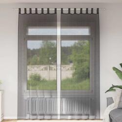 vidaXL Perdele din voile cu tabla 2 buc Negru GartenMobel Dekor (4102260)
