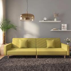 vidaXL Canapea extensibila cu 2 locuri, 2 perne, verde, textil GartenMobel Dekor (375905) Canapea