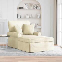 vidaXL Chaise Lounge cu fusta Crem 91 x 157 x 91 cm Tesatura din dungi GartenMobel Dekor (42022950)