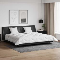 vidaXL Set pilota cu 2 perne, alb, microfibra si pene de rata, 200x220 cm (3377914) Lenjerie de pat