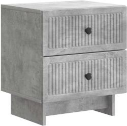 vidaXL Noptiera gri beton din lemn prelucrat, cu 2 sertare, 43 x 34, 5 x 47, 5 cm (893841)