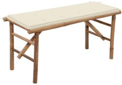 vidaXL Banca de gradina pliabila cu perna, 118 cm, bambus GartenMobel Dekor (3063851)