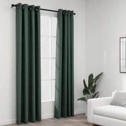 vidaXL Perdele opace aspect panza cu ocheti 2 buc verde 140x225 cm GartenMobel Dekor (321185)