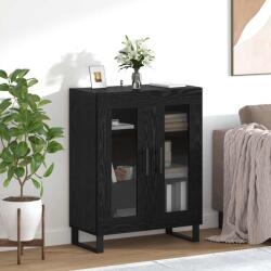 vidaXL Bufet Stejar Negru 69, 5 x 34 x 90 cm Lemn compozit GartenMobel Dekor (887209) Comoda
