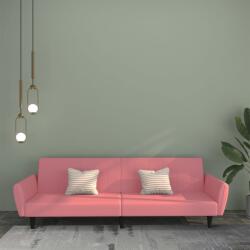 vidaXL Canapea extensibila cu 2 locuri, roz, catifea GartenMobel Dekor (375861) Canapea