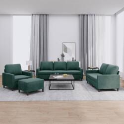 vidaXL Set de canapele cu perne, 4 piese, verde închis, catifea GartenMobel Dekor (3201488) Canapea