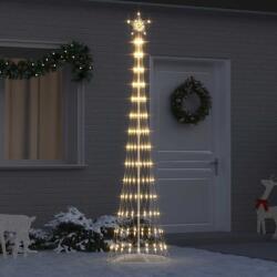 vidaXL Brad de Craciun LED Alb cald 138.5 x 138.5 x 399 cm Metal GartenMobel Dekor (42018775)