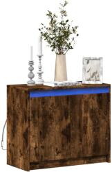 vidaXL Dulap cu LED, stejar fumuriu, 72x34x61 cm, lemn prelucrat GartenMobel Dekor (852177) Comoda