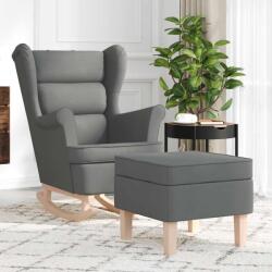 vidaXL Scaun balansoar cu taburet, gri închis, textil GartenMobel Dekor (3307998)