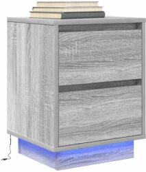 vidaXL Noptiera cu lumini LED Gri Sonoma 38x34x50 cm GartenMobel Dekor (861293)