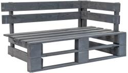 vidaXL Banca de colt din paleti de gradina, gri, lemn GartenMobel Dekor (44698)