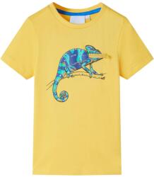 vidaXL Tricou pentru copii cu maneci scurte, ocru deschis, 128 GartenMobel Dekor (12012)