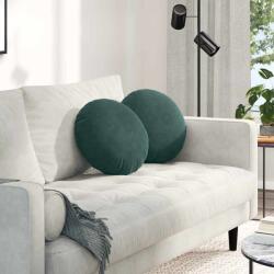 vidaXL Perne de Sezut 2 pcs Verde închis Ø 40 x 13 cm Catifea GartenMobel Dekor (42014139)