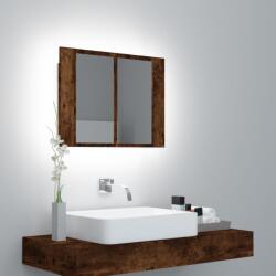 vidaXL Dulap cu oglinda & LED stejar fumuriu 60x12x45 cm lemn compozit GartenMobel Dekor (822841)