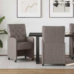 vidaXL Scaune de dining cu roti cu roti 2 pcs Gri 58 x 67 x 97 cm GartenMobel Dekor (42017859)