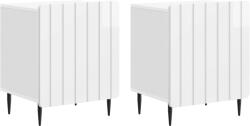vidaXL Set 2 noptiere dormitor albe lucioase, 43x34, 5x52 cm, cu usa (894344)