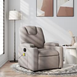 vidaXL Fotoliu de masaj rabatabil, gri taupe, material textil GartenMobel Dekor (372385)