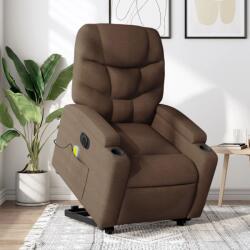 vidaXL Fotoliu electric de masaj rabatabil cu ridicare, maro, textil GartenMobel Dekor (3204636)