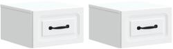 vidaXL Set 2 noptiere suspendate cu sertar, alb, 34, 5 x 33 x 20 cm (899276)