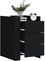 vidaXL Noptiera, negru, 45x50x65 cm, lemn prelucrat GartenMobel Dekor (848305)