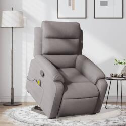 vidaXL Fotoliu rabatabil de masaj cu ridicare, gri taupe, textil GartenMobel Dekor (3205000)
