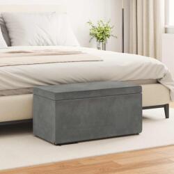 vidaXL Taburet Gri închis 81 x 41 x 40 cm Catifea si lemn stratificat GartenMobel Dekor (876781)