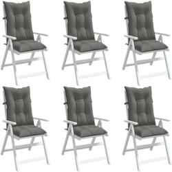 vidaXL Perne scaun cu spatar înalt 6 buc. melanj gri 120x50x7cm textil GartenMobel Dekor (4002351)