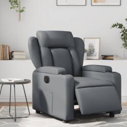 vidaXL Fotoliu rabatabil electric, gri, piele ecologica GartenMobel Dekor (3204533)