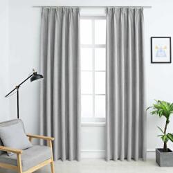 vidaXL Draperii opace cu carlige, 2 buc. , gri, 140 x 245 cm GartenMobel Dekor (134469)