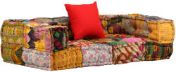 vidaXL Canapea puf modulara cu 2 locuri, petice, material textil GartenMobel Dekor (244987)