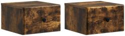 vidaXL Set 2 noptiere suspendate cu sertar, stejar fumuriu, 34, 5x33x20 cm (899116)