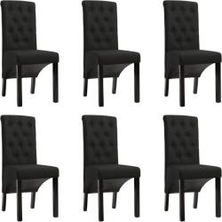 vidaXL Scaune de sufragerie, 6 buc. negru, material textil GartenMobel Dekor (276976)