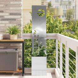 vidaXL Ghiveci de Gradina cu Panou Decorativ Argintiu 32 x 140 cm GartenMobel Dekor (876403)