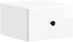 vidaXL Noptiera suspendata alba lucioasa cu sertar, 34, 5 x 33 x 20 cm (899113)