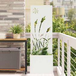 vidaXL Ghiveci de Gradina cu Panou Decorativ Alb 50 x 140 cm GartenMobel Dekor (876428)