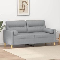 vidaXL Canapea cu 2 locuri cu pernute, gri deschis, 140 cm, textil GartenMobel Dekor (3200821) Canapea