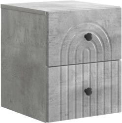 vidaXL Noptiera suspendata gri beton cu 2 sertare, 33x34, 5x40 cm (898131)