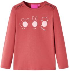 vidaXL Tricou pentru copii cu maneci lungi, roz ars, 128 GartenMobel Dekor (13777)