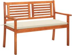 vidaXL Banca gradina 2 locuri, cu perna, 120 cm, lemn masiv eucalipt GartenMobel Dekor (3060971)