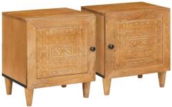 vidaXL Set 2 noptiere din lemn masiv de acacia, maro deschis, 40x33x46 cm (4018077)