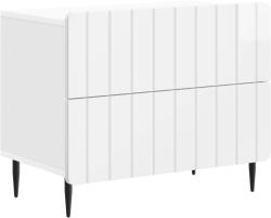 vidaXL Noptiera alb foarte lucios cu 2 sertare, 62 x 34, 5 x 49, 5 cm (894319)