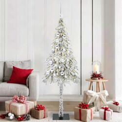 vidaXL Brad de Craciun cu 300 LED cu suport Alb 180 cm PE si Otel GartenMobel Dekor (3396234)