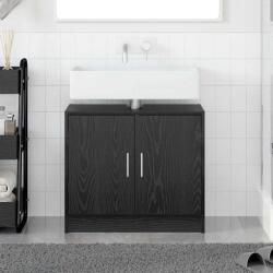 vidaXL Dulap pentru Chiuveta cu usa Stejar Negru 63 x 29 x 55 cm GartenMobel Dekor (869208)