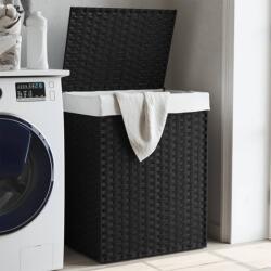 vidaXL Cos de rufe cu capac, negru, 46x33x60 cm, poliratan GartenMobel Dekor (372032)