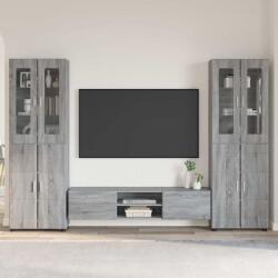 vidaXL Set comoda TV cu sertar FLORIN 3 pcs Gri Sonoma Lemn compozit GartenMobel Dekor (3398000)