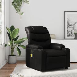 vidaXL Fotoliu rabatabil cu masaj, negru, piele ecologica GartenMobel Dekor (374140)