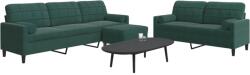 vidaXL Set canapele cu perne/rulouri, 3 piese, verde închis, catifea GartenMobel Dekor (3278503) Canapea