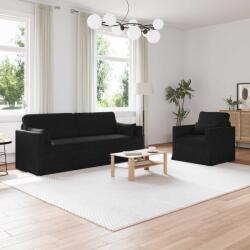 vidaXL Set de canapea 2 pcs Negru 198 x 78 x 80 cm tesatura GartenMobel Dekor (3407583) Canapea