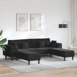 vidaXL Canapea 3 pcs Negru 250 x 188 x 76 cm Catifea GartenMobel Dekor (3335177) Canapea
