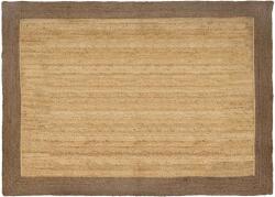 vidaXL Covor mare din iuta handmade pentru living, 240x340 cm, natur cu bordura gri (42010677) Covor